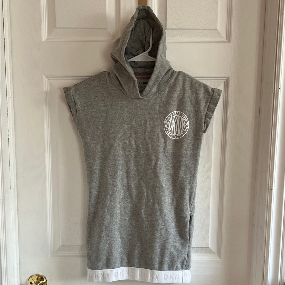 DKNY Gray Sleeveless Hoodie for Kids